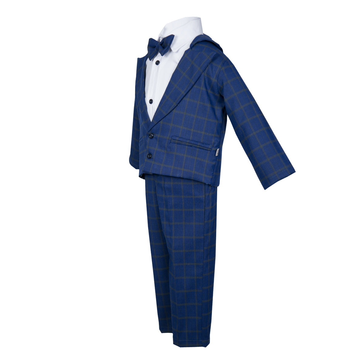 Traje Alonso, para Ceremonia #11003 Cuadros Grandes Azul Rey
