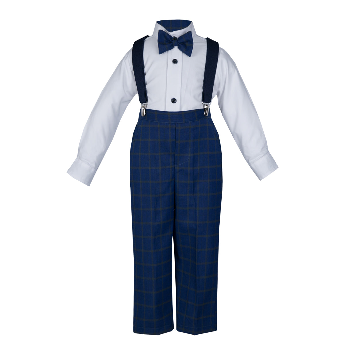 Traje Rio, para ceremonia con boina # 11008 Cuadros grande Azul Rey