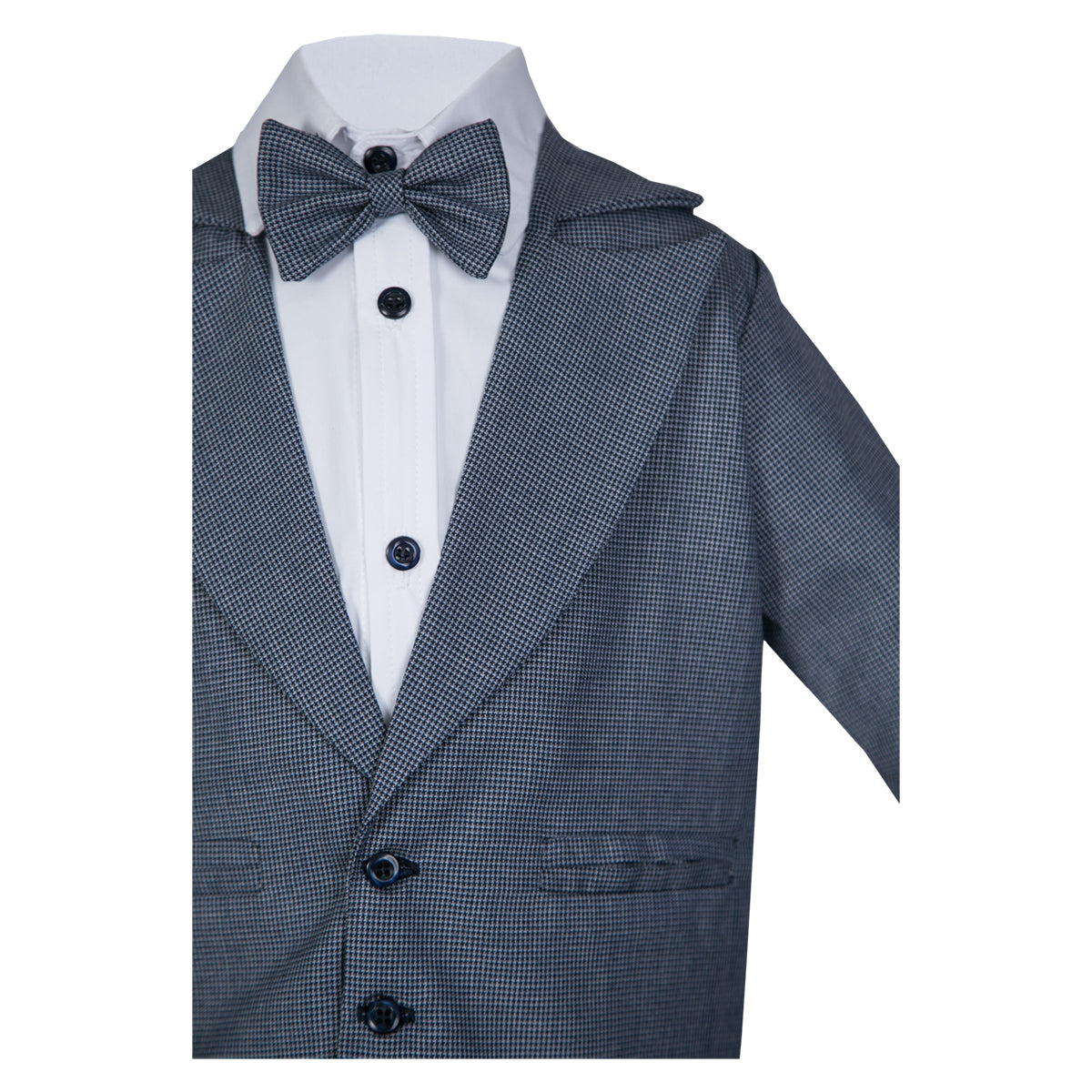 Traje Santiago, para ceremonia #11003 Cuadros Chicos Azul Marino