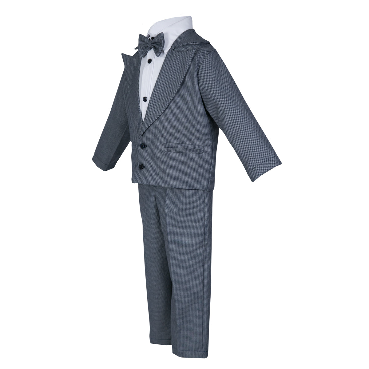 Traje Santiago, para ceremonia #11003 Cuadros Chicos Azul Marino