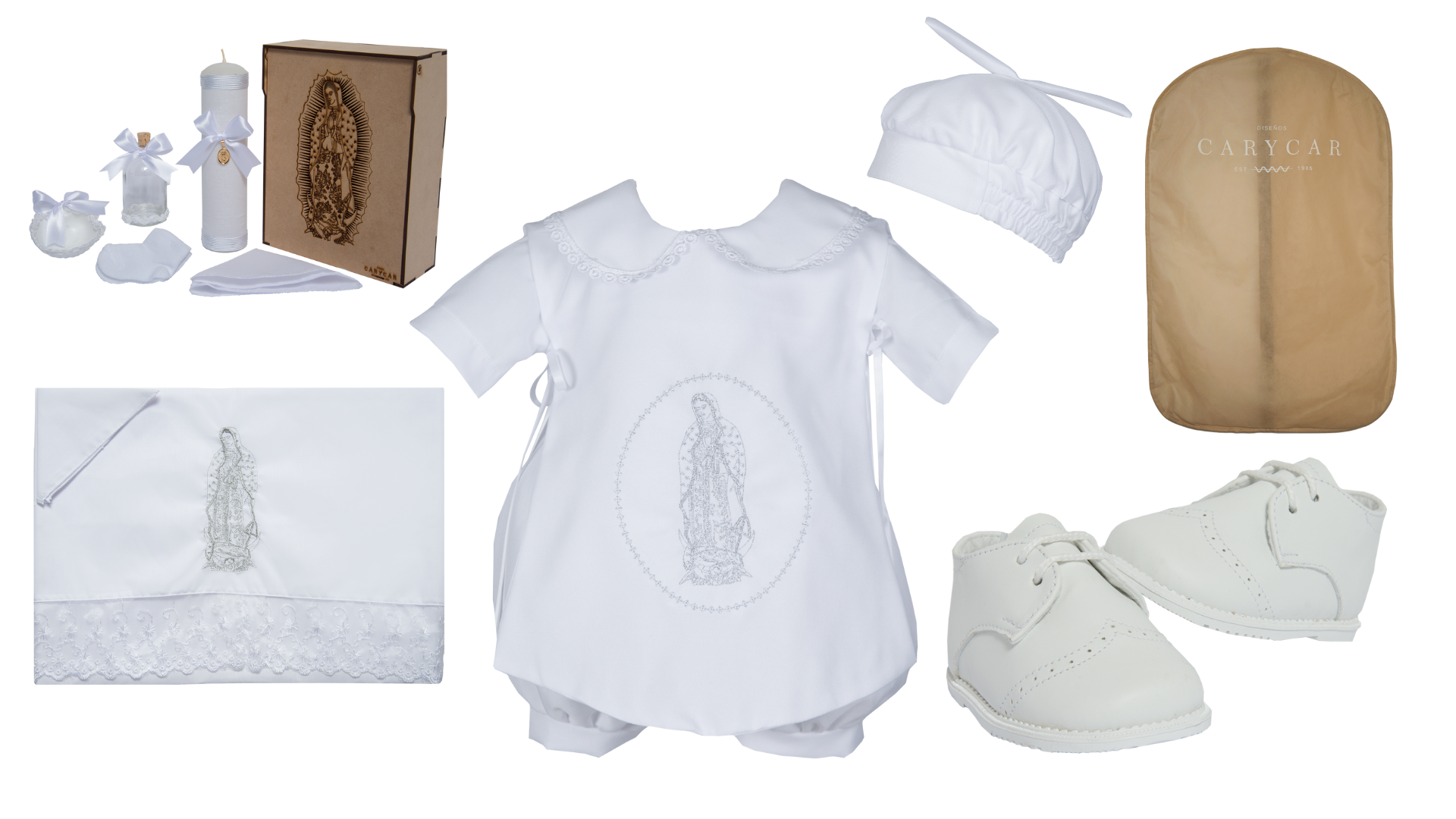 Kit de Bautizo Niño Modelo 10011 Virgen Guadalupe