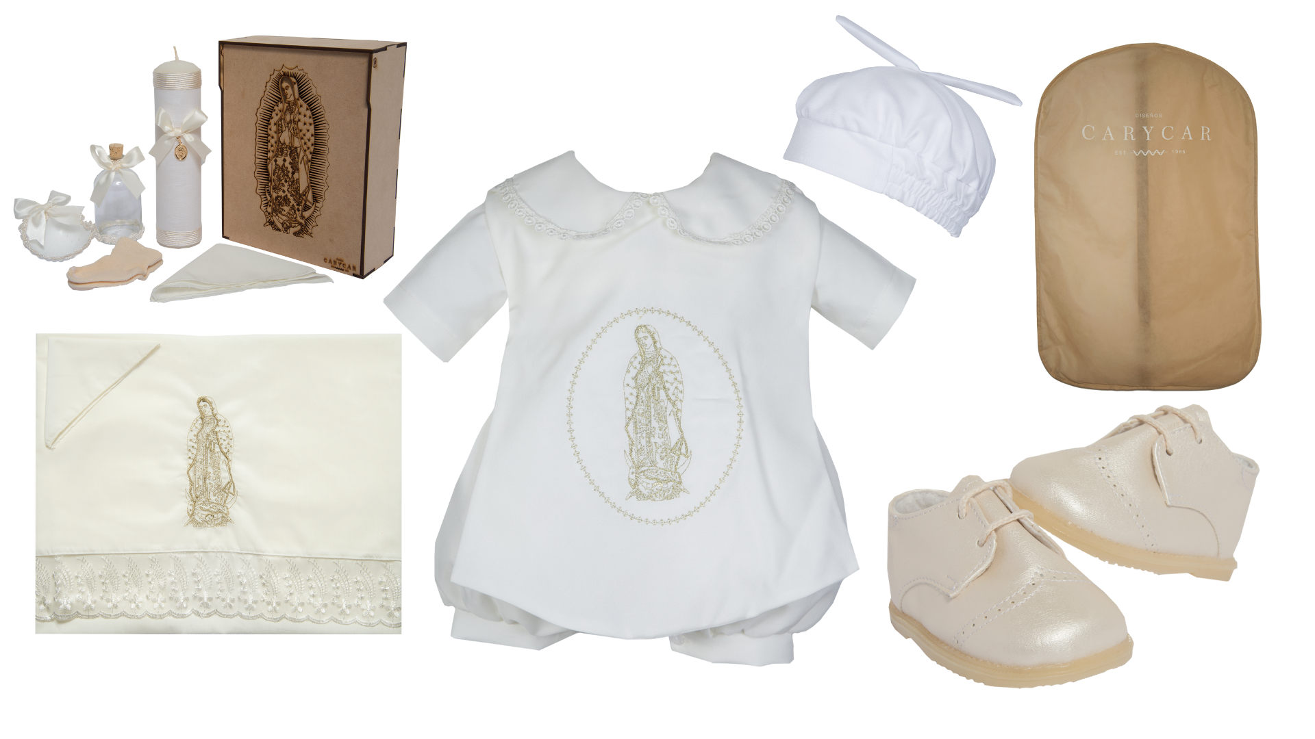 Kit de Bautizo Niño Modelo 10011 Virgen Guadalupe