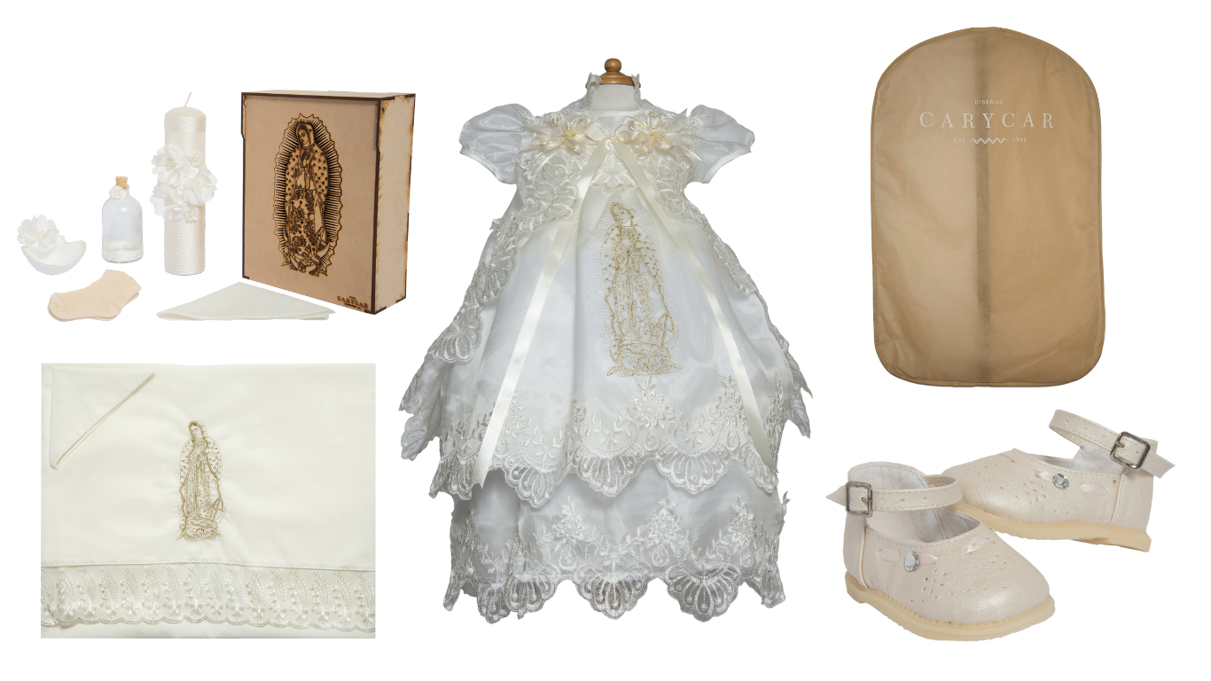 Ropón ropon desmontable portaropon zapatitos bautizo ceremonia sabana kit vela