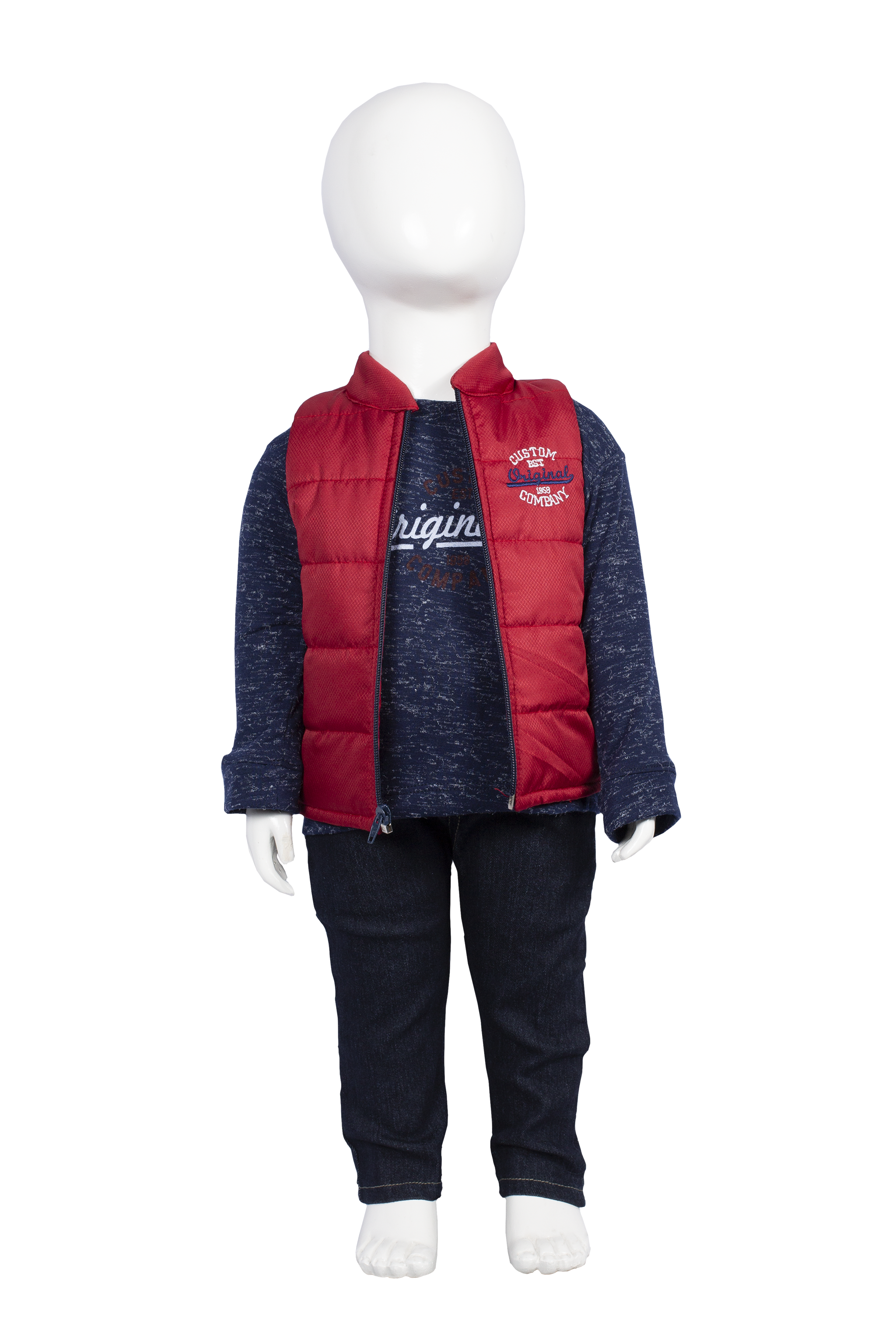 Conjunto de chaleco , playera y jeans Modelo # 5012