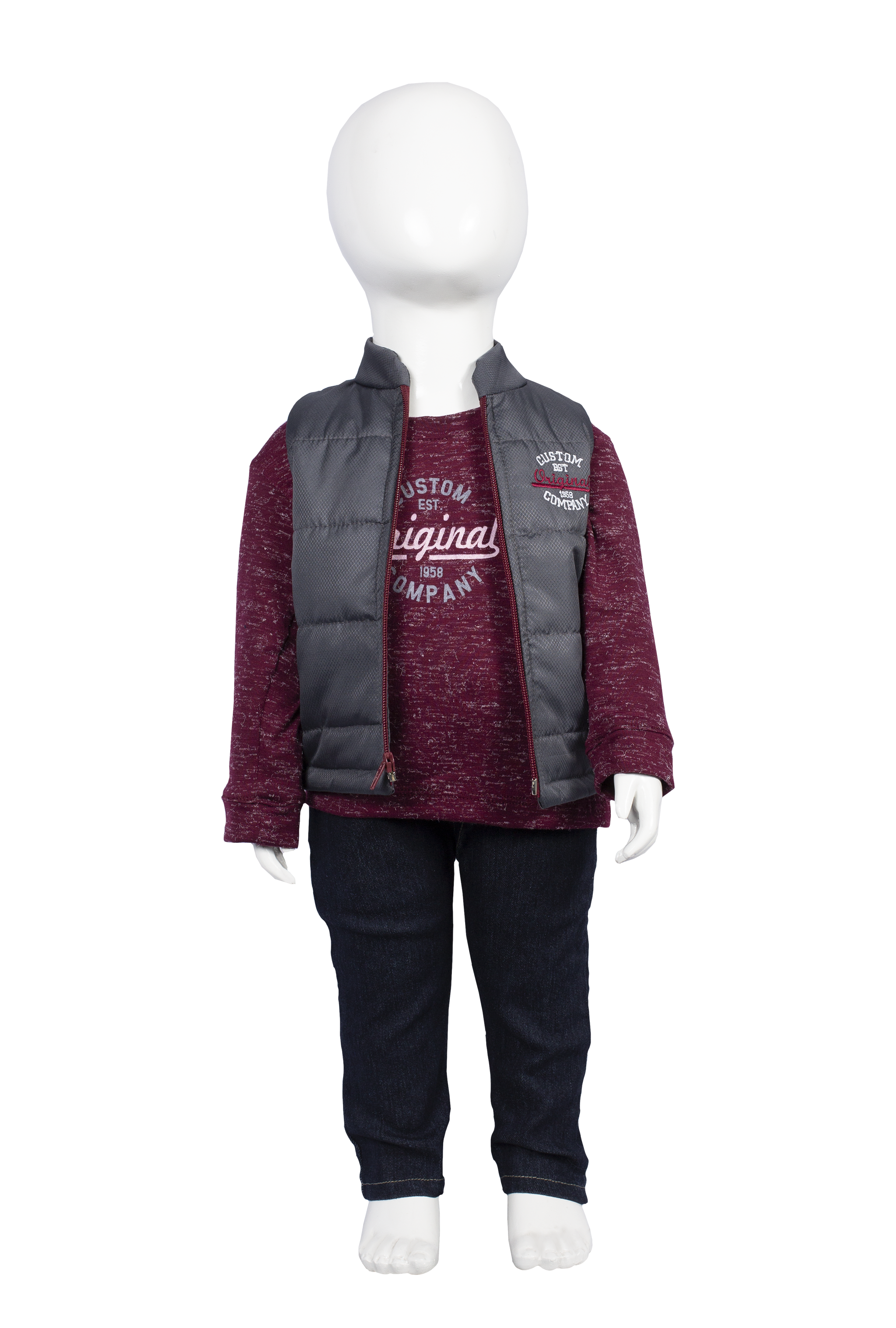 Conjunto de chaleco , playera y jeans Modelo # 5012
