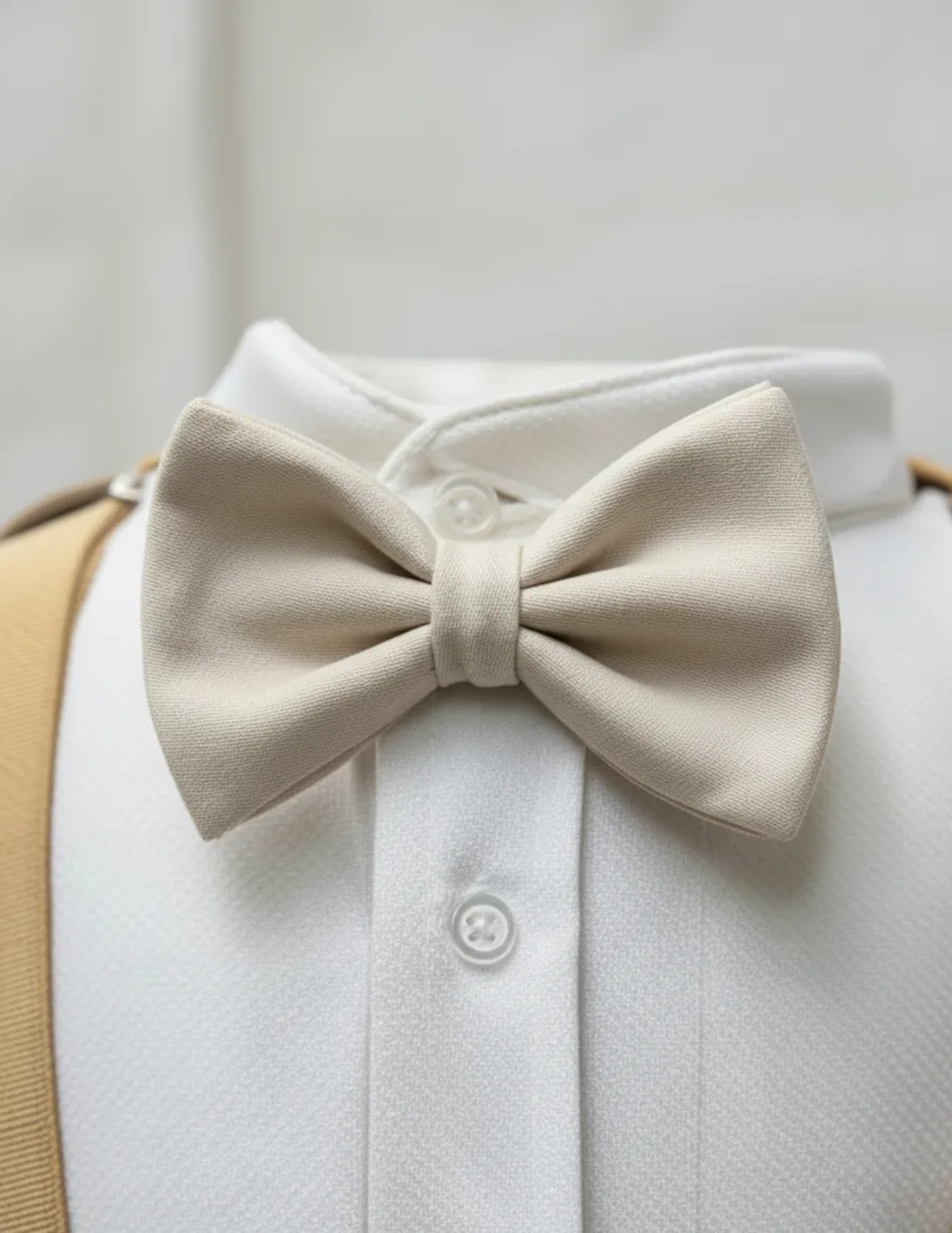 Traje LuisMau, Con Tirantes Y Boina, Tela  Lino Maui #110008 Beige