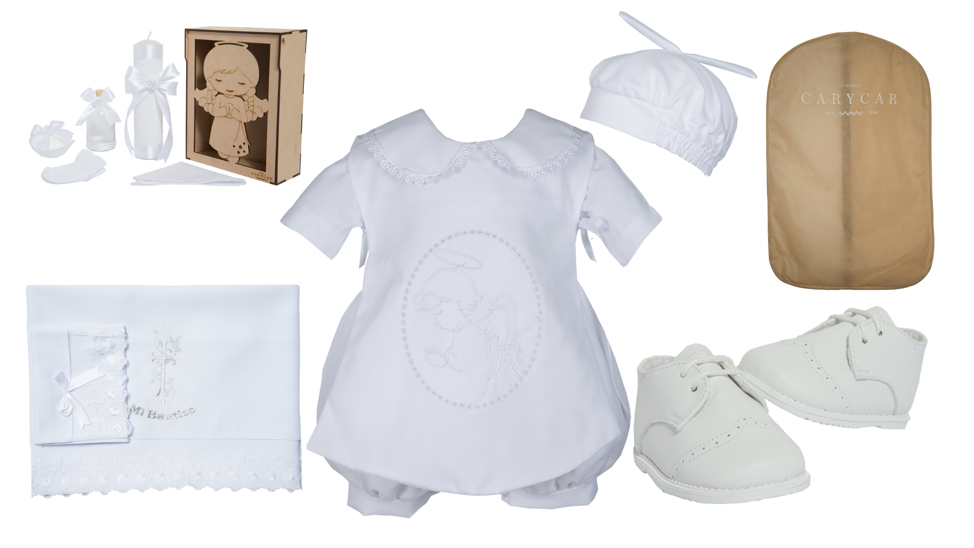 Kit de Bautizo Niño Modelo 10011 Ángel